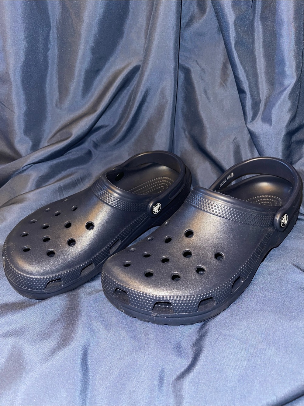 CROCS Men's Navy Classic Clog with Heel Strap